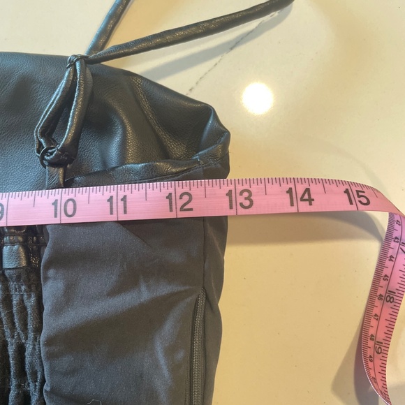 WAYF Black Talia Rodeo Drive Faux Leather Ruched Cami Crop Top – Size S - Picture 11 of 16